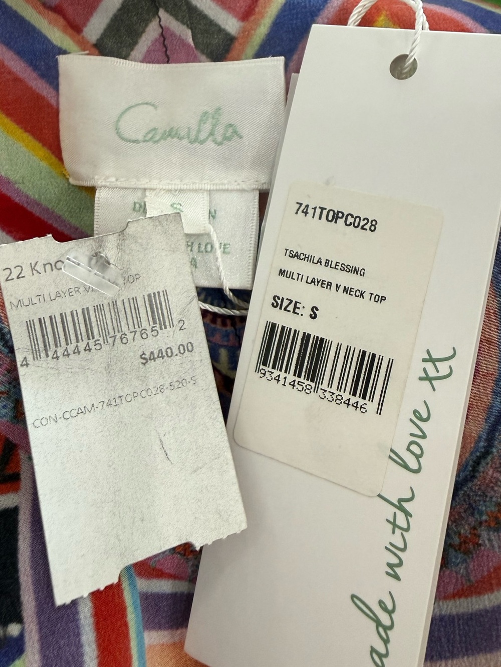 Camilla Multicolor Beaded V-Neck Spaghetti Strap Camisole - Picture 10 of 12